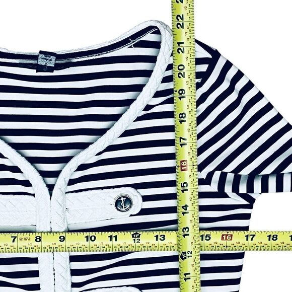 Katherine New York Blazer Black White Stripe Anchor Nautical Cord/Braid/Trim S - Picture 11 of 13